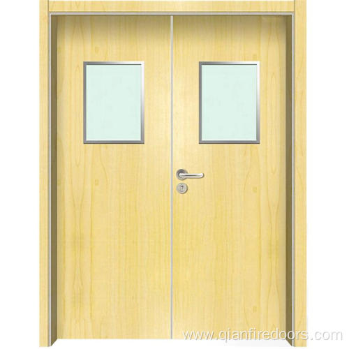 Hospital solid composite interior internal double door wood